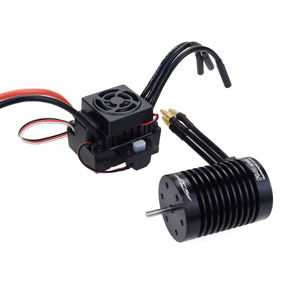 RC Waterproof F540 V2 3300KV/4370KV Sensorless Brushless Motor & 60A Brushless ESC+ Program Card for 1/10 RC Truck Monster Buggy